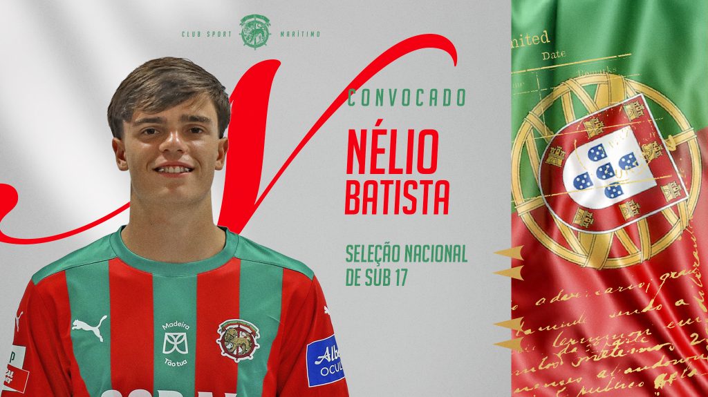 Nélio Batista convocado para a Seleção Nacional Sub-17